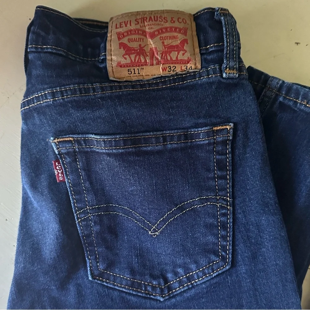 LEVI’S 511 SLIM Stretch Dark Wash Jeans, size Men’s 32X34 - Picture 6 of 7